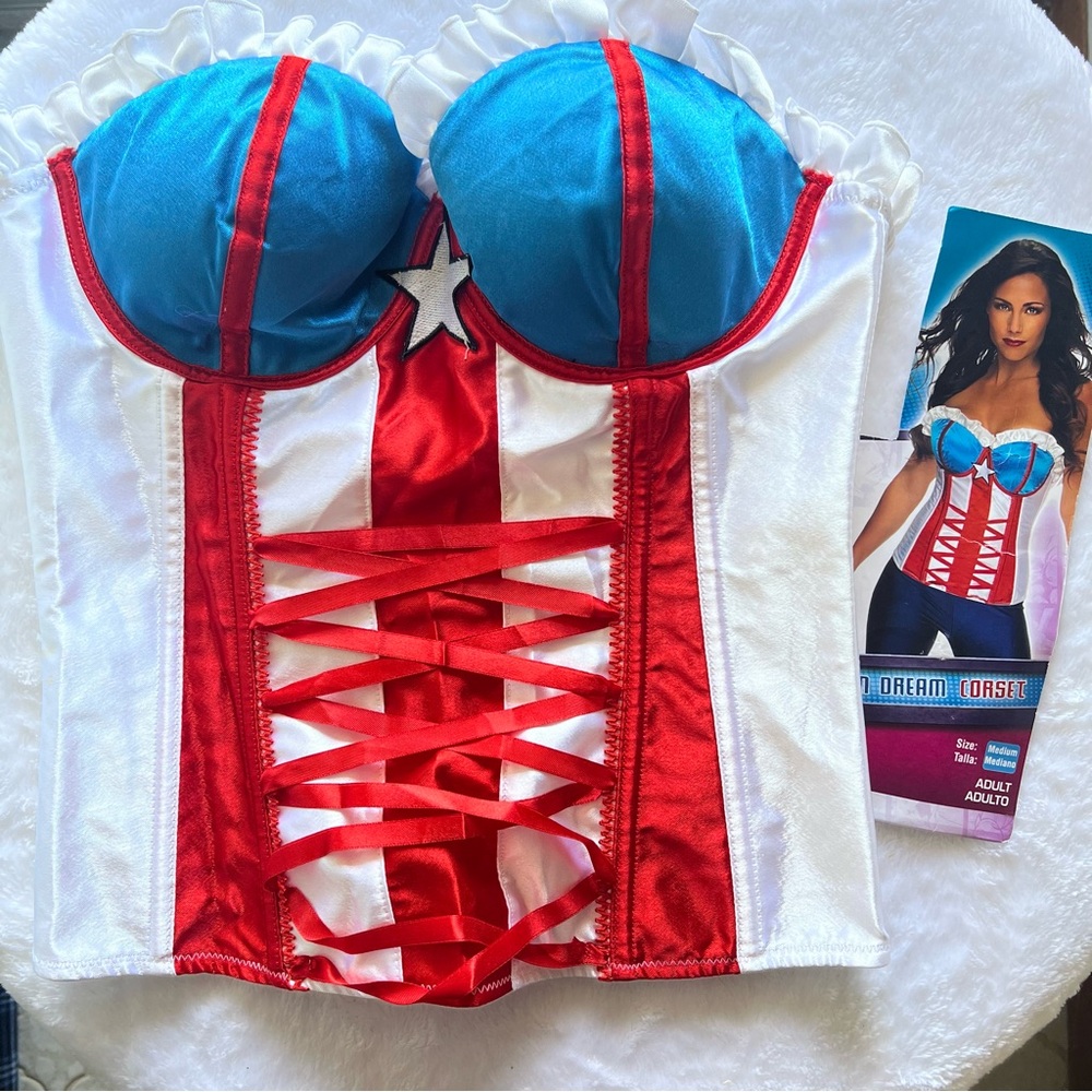 Marvel Captain America American Dream corset costume Red White Blue Top M